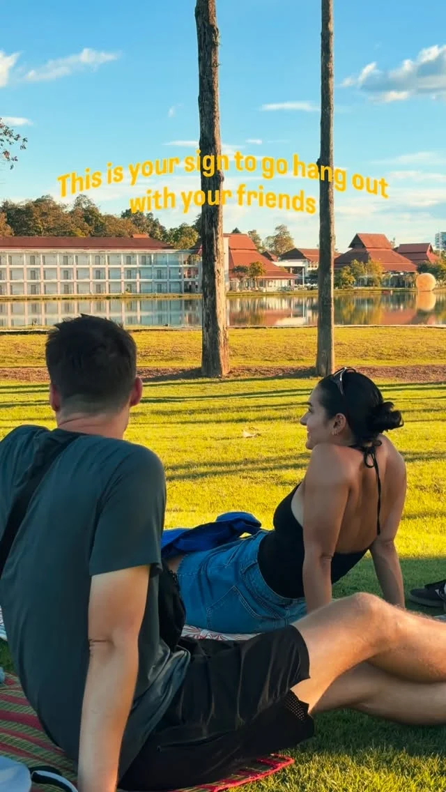Members hanging out in the park